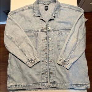 GAP Denim Shirt Jacket in Light Blue